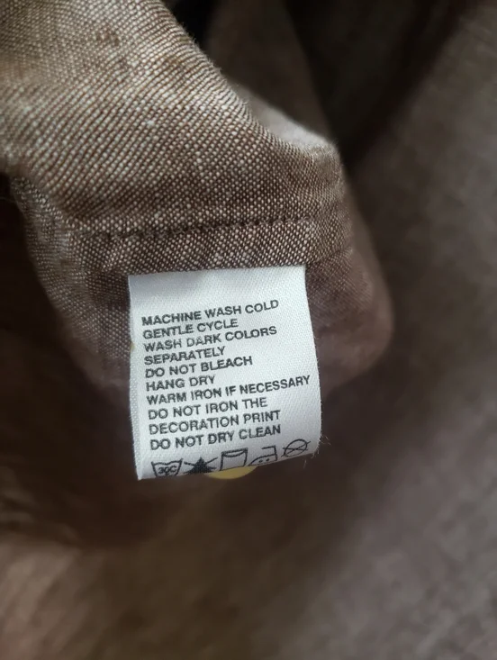 Tommy Bahamas 100% Linen Casual Button-Up Shirt in Taupe - Picture 5 of 8